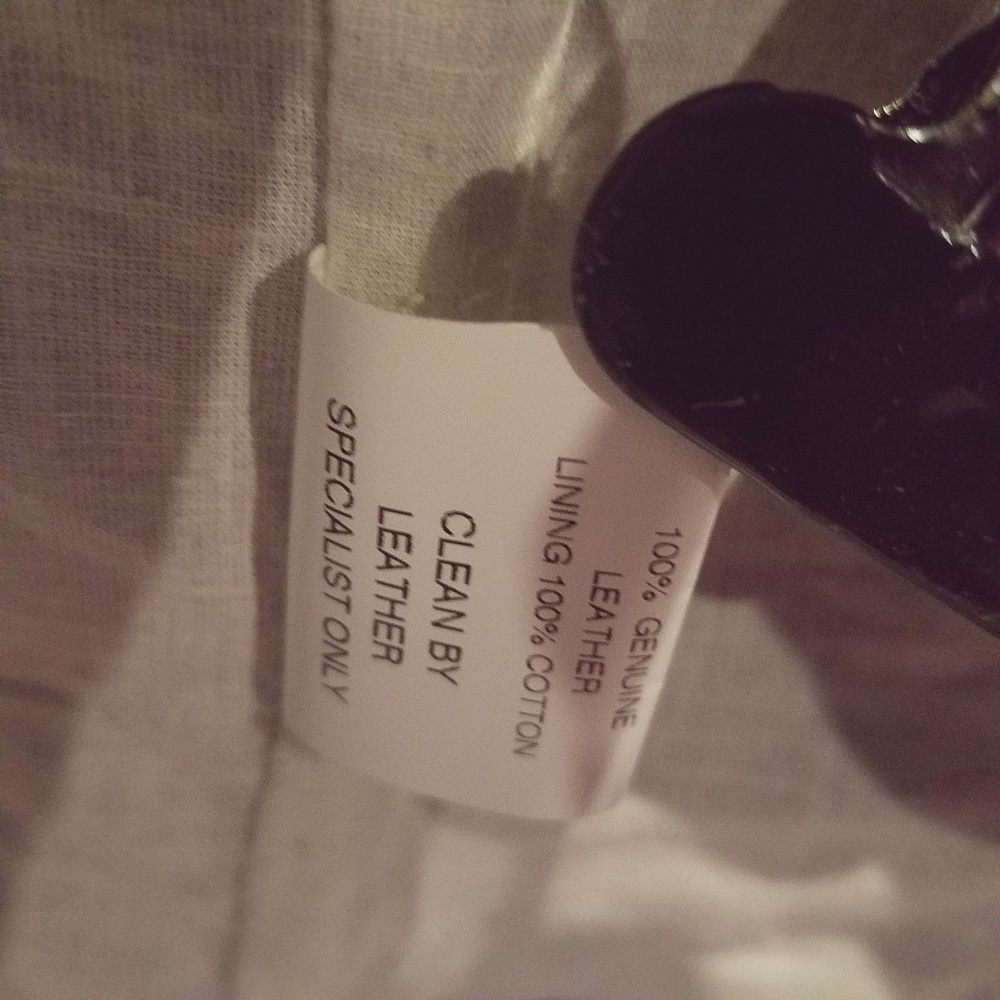 Poleci Leather Cropped 3/4 Sleeve Motorcycle Style Distress Jacket Size 4 Black - Picture 7 of 7